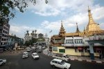 ရန္ကုန္ၿမိဳ ့လည္ရွိ ဆူးေလဘုရားကို ဧၿပီလ ၂၄ ရက္ေန ့ကေတြ ့ရစဥ္ ဓာတ္ပံု-AFP